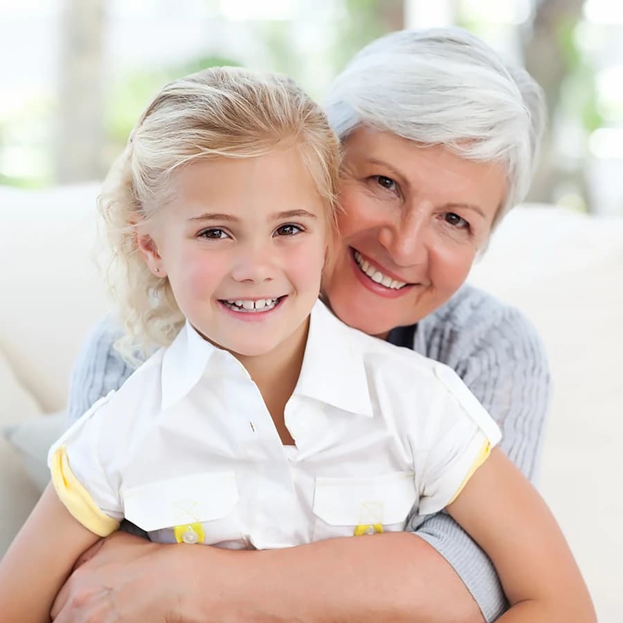 Grandmother and smiling girl