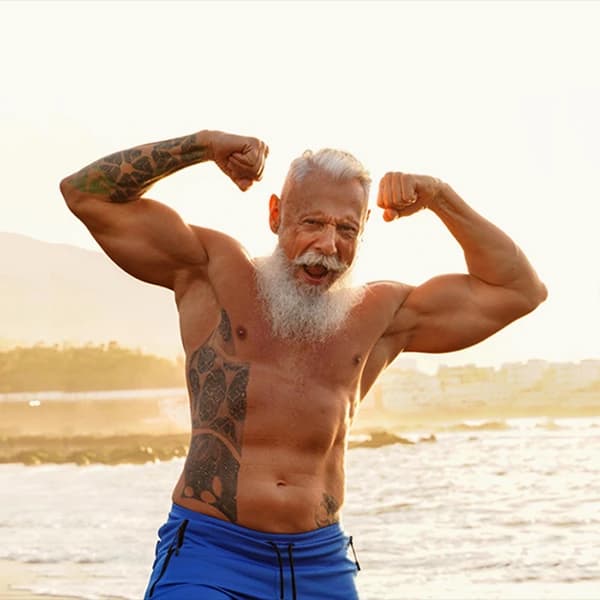 Happy fit senior man