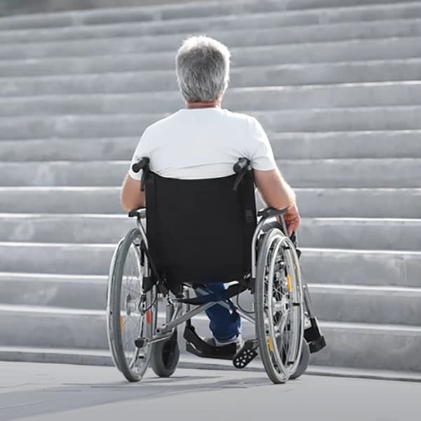 Senior man in wheelchair