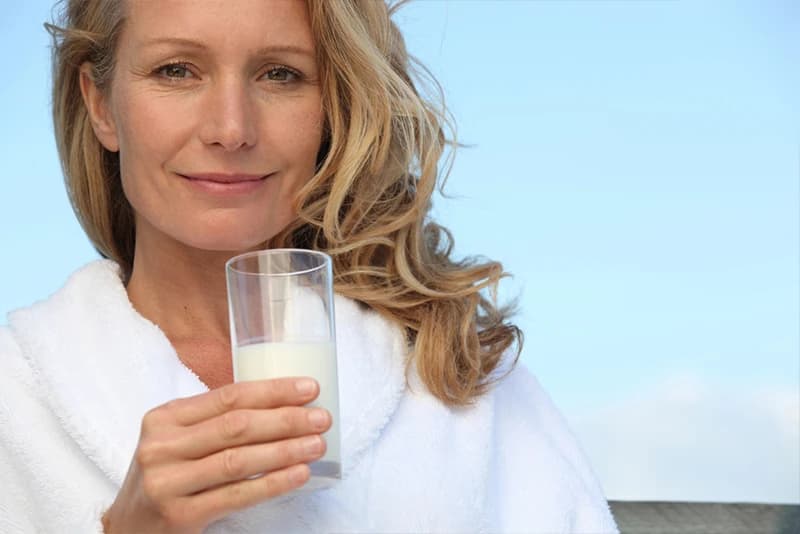 Woman drinking milk