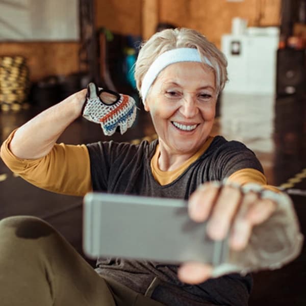 Senior woman taking a selfie