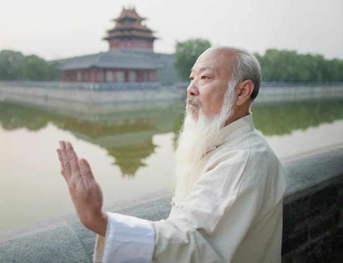 Senior Man Practicing Tai Ji