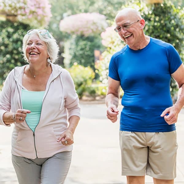 Couple exercising in the park