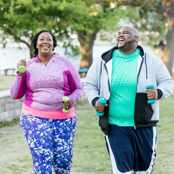 African-American couple exercising together