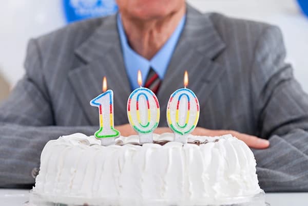 Birthday cake with 100 candle