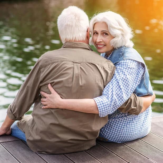 Mature couple on dock