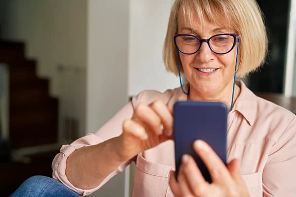 Woman checking phone